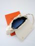 Buckle Decor Flap Ruched Bag Braided Detail