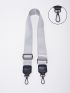 Buckle Decor Bag Strap Fashion Gray