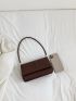 Small Flap Square Bag Crocodile Embossed