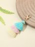 Colorblock Bag Charm Tassel Design