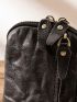 Handmade Genuine Leather Key Bag Large Capacity Men's Zipper Retro First Layer Pickup Bag Women's Simple