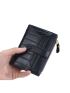 Crocodile Embossed Small Wallet With Zipper Black