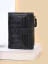 Crocodile Embossed Small Wallet With Zipper Black