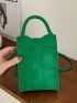 Mini Square Bag Braided Design Green