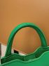 Mini Square Bag Braided Design Green