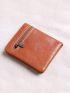 Wallet Men's Short Genuine Leather Zipper Ultra-Thin Handmade Wallet Money Clip Mini Small Purse