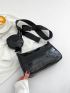 Crocodile Embossed Square Bag With Coin Purse Minimalist