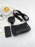 Crocodile Embossed Square Bag With Coin Purse Minimalist