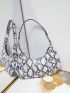 Snakeskin Embossed Hobo Bag Pu
