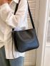 Letter Embossed Square Bag Minimalist Pu
