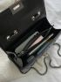 Small Flap Square Bag Quilted Pattern Studded Decor Punk
