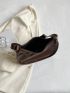 Minimalist Hobo Bag Letter Patch Decor Elegant