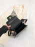 Small Satchel Bag Solid Color Flap