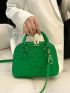 Small Dome Bag Quilted Pattern Solid Green