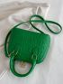 Small Dome Bag Quilted Pattern Solid Green
