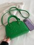 Small Dome Bag Quilted Pattern Solid Green
