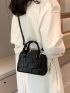 Small Dome Bag Geometric Embossed Minimalist