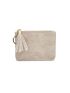 Colorblock Letter Embossed Card Holder Tassel Decor