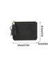 Colorblock Letter Embossed Card Holder Tassel Decor
