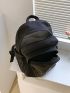 Letter Embroidered Flap Backpack Minimalist