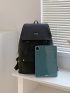Letter Embroidered Flap Backpack Minimalist