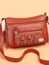 Medium Hobo Bag Metal & Studded Decor