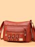 Medium Hobo Bag Metal & Studded Decor
