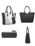 4pcs Bag Set Tote Bag Crossbody Purse Colorblock