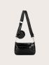 Crocodile Embossed Square Bag With Coin Purse Minimalist
