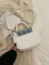 Mini Geometric Graphic Flap Saddle Bag Top Handle