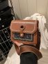 Colorblock Square Bag Mini Flap Brown