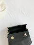 Crocodile Embossed Square Bag Mini Black