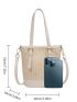 Letter Graphic Bucket Bag Contrast Binding Mini