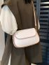 Minimalist Saddle Bag Contrast Binding Small Flap