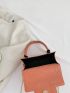 Mini Crocodile Embossed Square Bag Orange Flap Chain Strap For Daily