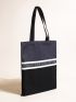 Letter Graphic Shopper Bag Small Black