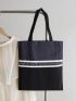 Letter Graphic Shopper Bag Small Black