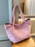 Minimalist Shoulder Tote Bag Double Handle Pink