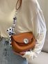 Twilly Scarf Decor Saddle Bag Mini Brown
