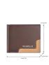 Letter Graphic Small Wallet Brown Colorblock