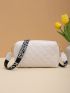 Quilted Square Bag Small Zipper Beige