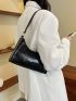 Crocodile Embossed Baguette Bag PU Elegant