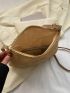 Medium Crossbody Bag Letter Patch Decor