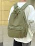 Medium Functional Backpack Solid Color For School