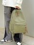 Medium Functional Backpack Solid Color For School