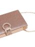Mini Box Bag Glitter & Rhinestone Design Chain Strap
