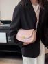 Small Saddle Bag Solid Pink Fashion Style