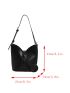 Small Bucket Bag Solid Black Minimalist Style