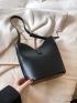 Small Bucket Bag Solid Black Minimalist Style