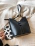 Small Bucket Bag Solid Black Minimalist Style